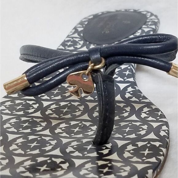 KATE Spade Mistic Blue Gold Spade Charm Sandals - Picture 4 of 12